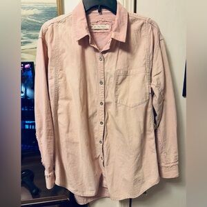WE THE FREE Relaxed oversized fit  Pale Pink Button-Down Shirt…